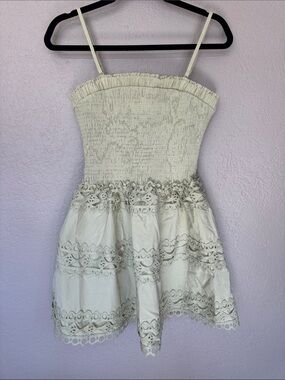 Just Me Mint Green Eyelet Smocked Sundress with Removable Spaghetti Straps